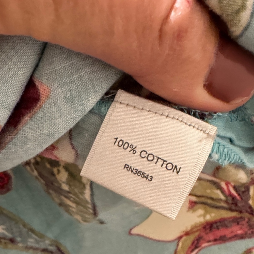 Van Heusen Floral Women's Top - Blue Red Large 💯 Cotton - Picture 7 of 9